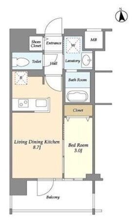 アプリーレ東中野の物件間取画像